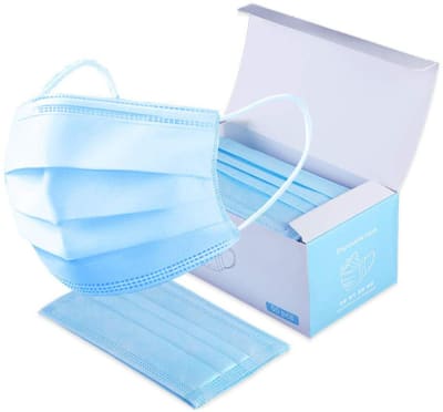Mascarilla 3 Pliegues Celeste