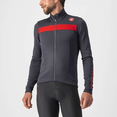 CASTELLI - Puro 3 Jersey FZ - Dark Gray / Red Reflex