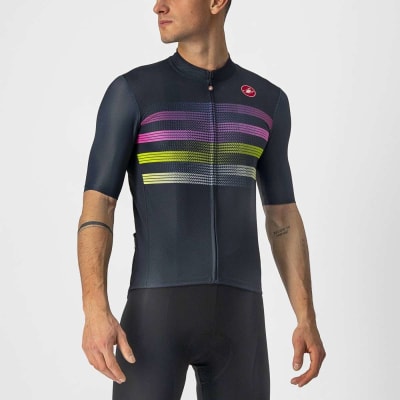 CASTELLI - Endurance Pro Jersey - Hombre - Savile Blue/Pink-Electric Lime