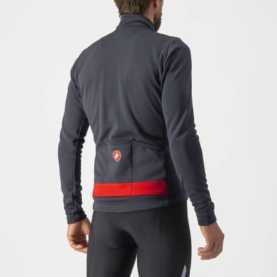 CASTELLI - Puro 3 Jersey FZ - Dark Gray / Red Reflex