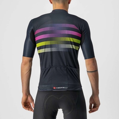 CASTELLI - Endurance Pro Jersey - Hombre - Savile Blue/Pink-Electric Lime