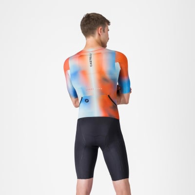 Castelli - Free San Remo 3 SS Suit (trisuit) - Men - Manga Corta - Paprika / Winter Sky-Black