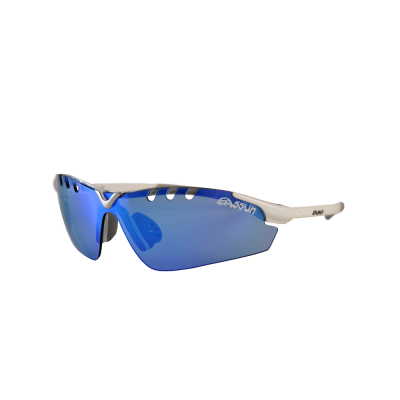 Lentes para Running - EASSUN - X-LIGHT SPORT - Marco Blanco - Lentes Azul espejo Cat: 3 - Peso 15gr
