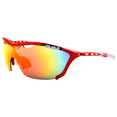 Lentes para Running y Ciclismo - EASSUN - RECORD - Marco Rojo - Lentes Rojo revo Cat: 3 - Peso 18gr