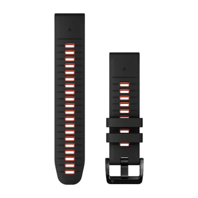 Garmin - Correa de reemplazo Quickfit 22 - Black/Flame Red Silicone