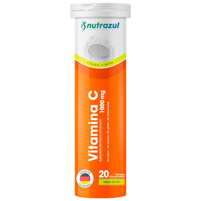 Nutrazul - Tabletas Efervescentes - Vitamina C 1000 mg - Sabor Limón