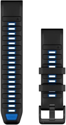 Garmin - Correa de reemplazo Quickfit 22 - Black/Pilot Blue Silicone