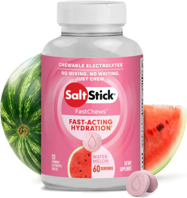 SaltStick - Pastillas de sal masticables/Fast Chews - Frasco  60 tabletas - Sandía