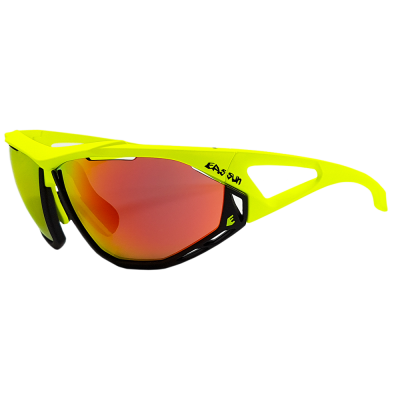 Lentes para Ciclismo - EASSUN - EPIC - Marco Amarillo y negro - Lentes Rojo revo Cat: 3 - Peso 30gr