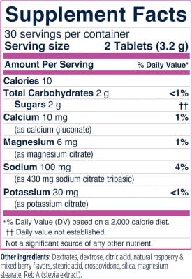 SaltStick - Pastillas de sal masticables/Fast Chews - Frasco  60 tabletas - Berry
