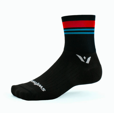 Aspire Four - Stripe Red Aqua - Medias - Swiftwick