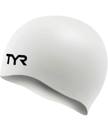 TYR - Gorro de Natación para Adultos Wrinkle Free - Blanco