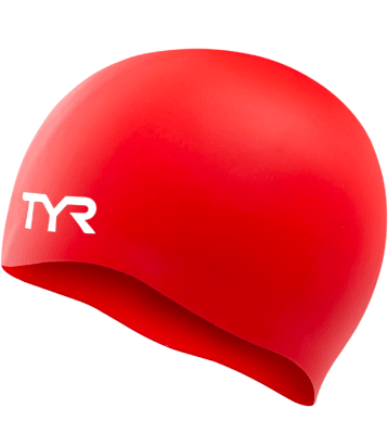 TYR - Gorro de Natación para Adultos Wrinkle Free - Rojo