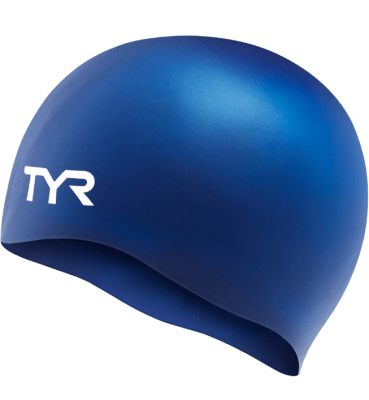 TYR - Gorro de Natación para Adultos Wrinkle Free - Azul Marino
