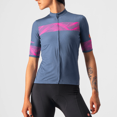 Castelli - Fenice Jersey - Women - Light Steel Blue / Pink Fluo