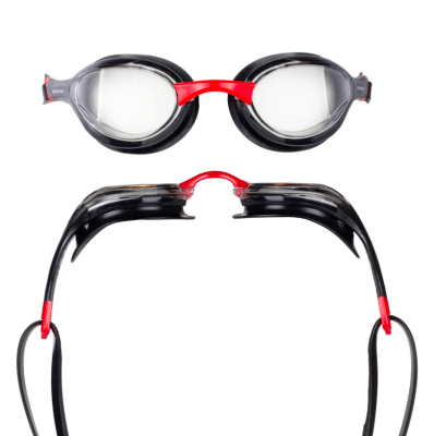 Blueseventy - Lentes para natación Contour - Marco Negro-Rojo/Lunas Transparentes
