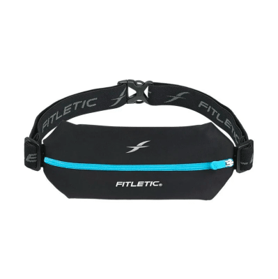 Fitletic - Cinturón porta objetos - Mini Sport Belt - Blk/Turquoies Zip