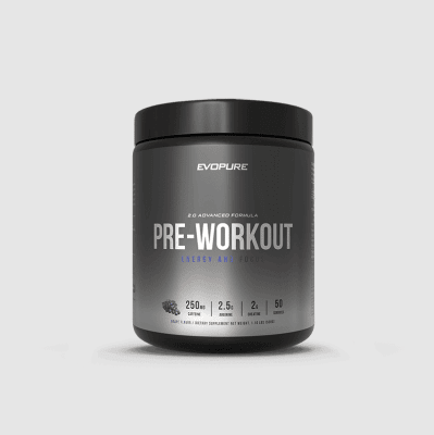 EVOPURE - PRE-Workout Grape Flavor - 250mg cafeina - 50 servicios