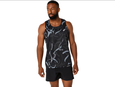 Asics - Road All Over Print Singlet - Performance Black - BVD - Hombre