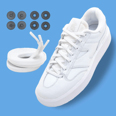 Lock Laces - Pasadores elásticos - Casual Flat - Blanco