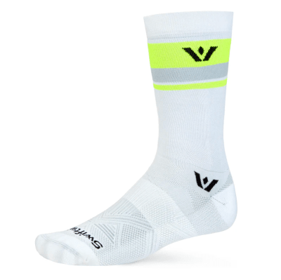 Swiftwick - Aspire Crew (Seven) - White Hi-Viz Stripe - Medias