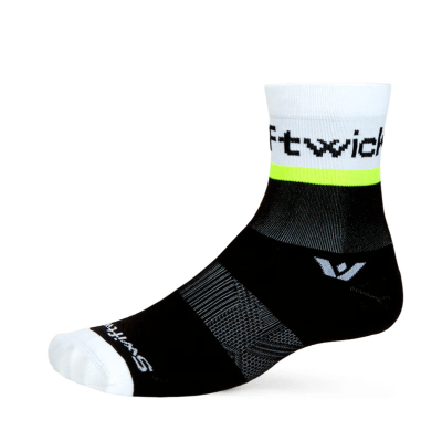 Swiftwick - Aspire Mid-Crew (Five) - Euro Strip Black Hi-Viz Yellow - Medias