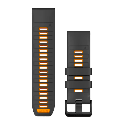 Garmin - Correa de reemplazo Quickfit 26 - Graphite / Spark Orange Silicone