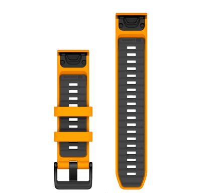 Garmin - Correa de reemplazo Quickfit 22 - Spark Orange / Graphite Silicone