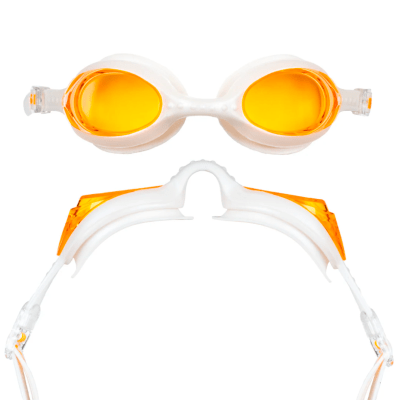 Blueseventy - Lentes para natación Element - Marco Blanco/Lunas Naranjas