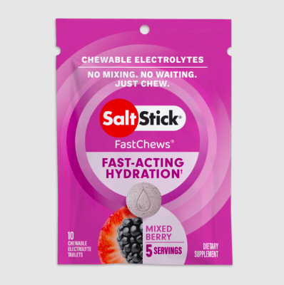 SaltStick - Pastillas de sal masticables/Fast Chews - Stick 10 tabletas - Berry