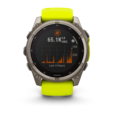 Garmin - Fenix 8 Zafiro Solar Gris Titanio - 51mm - Correa Sport Amarilla
