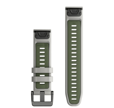 Garmin - Correa de reemplazo Quickfit 22 - Fog Gray / Moss Silicone