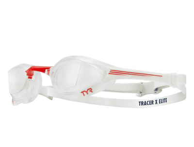 TYR - Lentes para natación - Adulto - Tracer-X Elite Racing - Clear/Red/Navy
