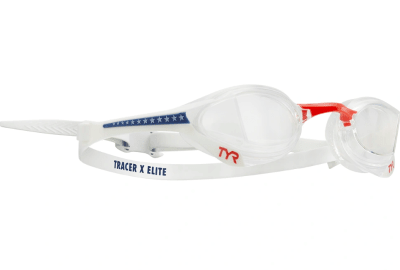 TYR - Lentes para natación - Adulto - Tracer-X Elite Racing - Clear/Red/Navy