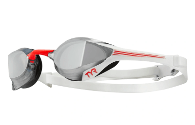 TYR - Lentes para natación - Adulto - Tracer-X Elite Mirrored Racing - Silver/Red/