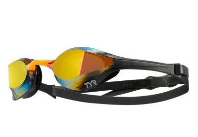 TYR - Lentes para natación - Adulto - Tracer-X Elite Mirrored Racing - Gold/Orange
