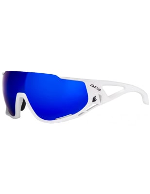  Lentes para Running y Ciclismo - EASSUN - MORTIROLO - Marco Blanco Mate - Lentes Azul Revo
