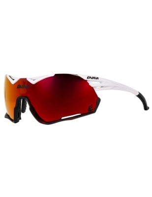  Lentes para Running y Ciclismo - EASSUN - CHALLENGE - Marco Blanco Mate/Negro - Lentes Rojo Revo