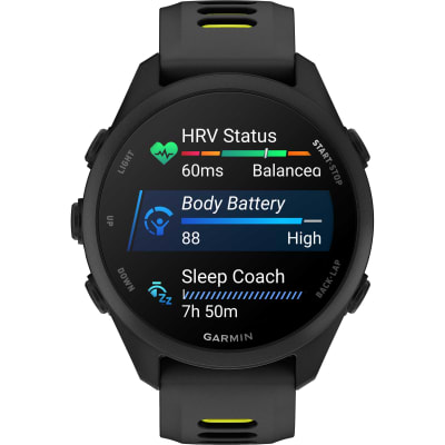 Garmin - Forerunner 170 Music - Negro con correa en negro/amarillo intenso