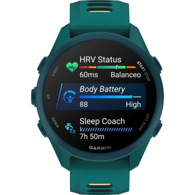 Garmin - Forerunner 170 Music - Verde azulado con correa en verde azulado/amarillo verdoso