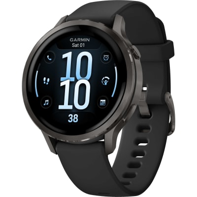 Garmin - Venu 4 Amoled, Bisel de Acero Inox Gris - Correa Silicon Negro - 41mm