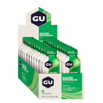 GU - Caja de 24 Geles - GU Energy - Salted Watermelon - 20mg de cafeína