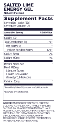 GU - Caja de 24 Geles - GU Roctane Salted Lime - 35mg cafeína