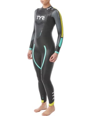 TYR - Wetsuit - Mujer - Hurricane Cat 2 - Negro/Amarillo/Turquesa