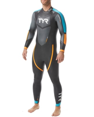 TYR - Wetsuit - Hombre - Hurricane Cat 2 - Negro/Azul/Naranja