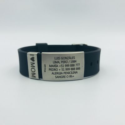 Pulsera de identificación IDOO Elite Watch - Negro