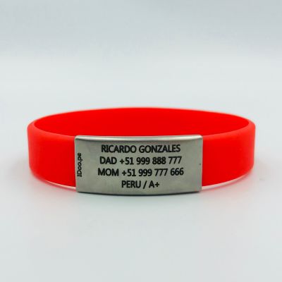 Pulsera de identificación IDOO Slim ID -Rojo