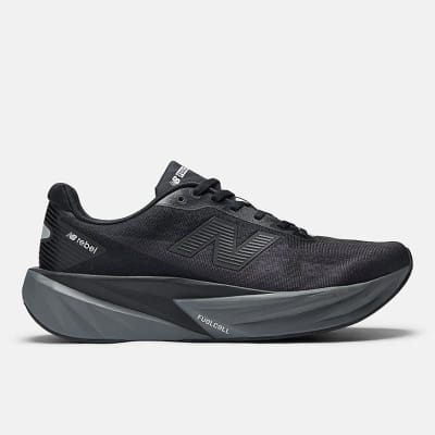 New Balance - FuelCell Rebel V5 - BLACK with CASTLEROCK and Silver Metallic - Hombre