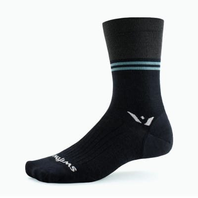 Persuit Seven Ultra Light - Block Stripe Black - Medias Lana Merino - Swiftwick