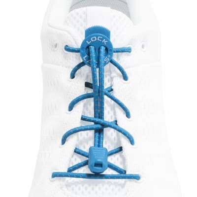 PASADORES ELASTICOS - LOCK LACES - AZUL REFLECTIVO